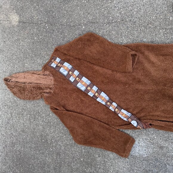 Star Wars Adult Chewbacca Hooded Fleece Onesie Pajamas Costume Cosplay Large - Picture 5 of 10